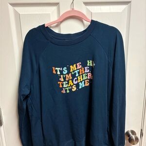 Navy Blue Graphic Sweatshirt